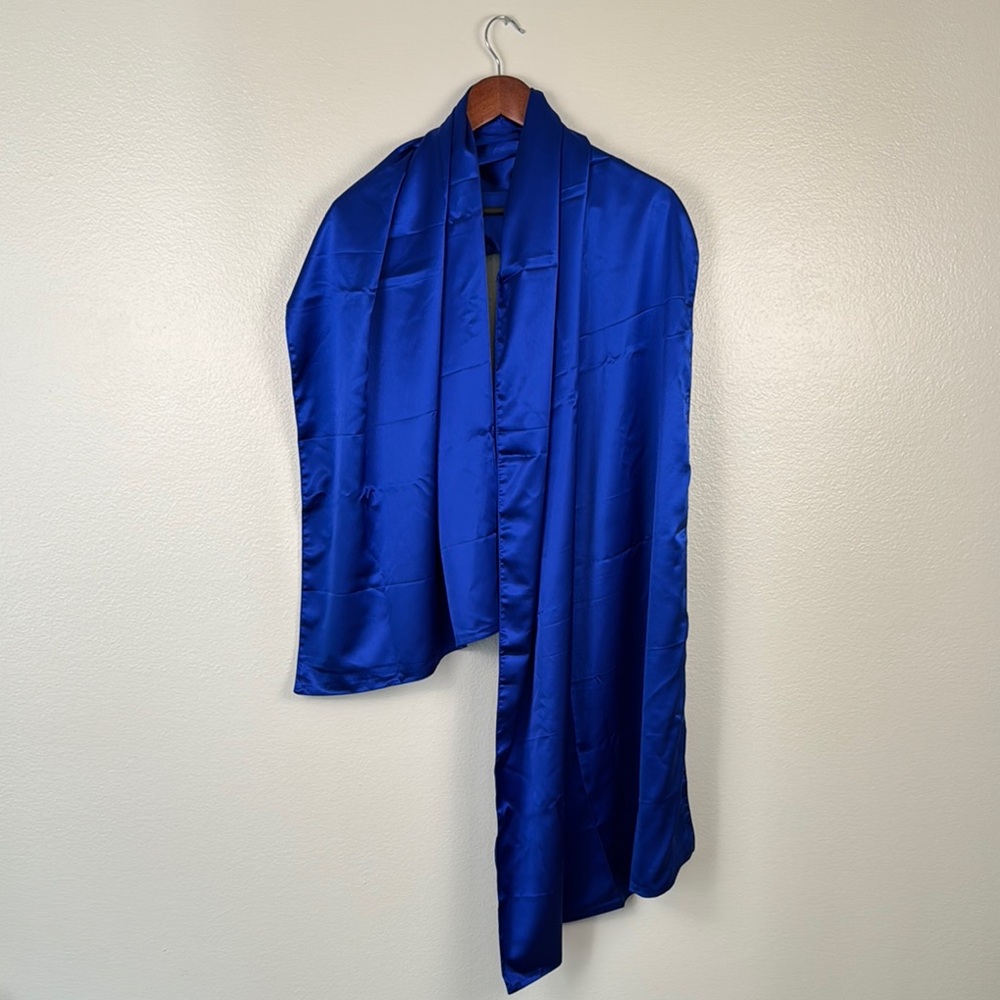 Striking Blue Shawl with Satin Finish